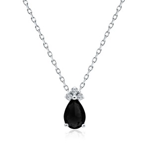 Lantisor argint cu pandantiv cu piatra neagra DiAmanti Z1908NR_B-DIA (Argint 925‰ 1,9 g.)
